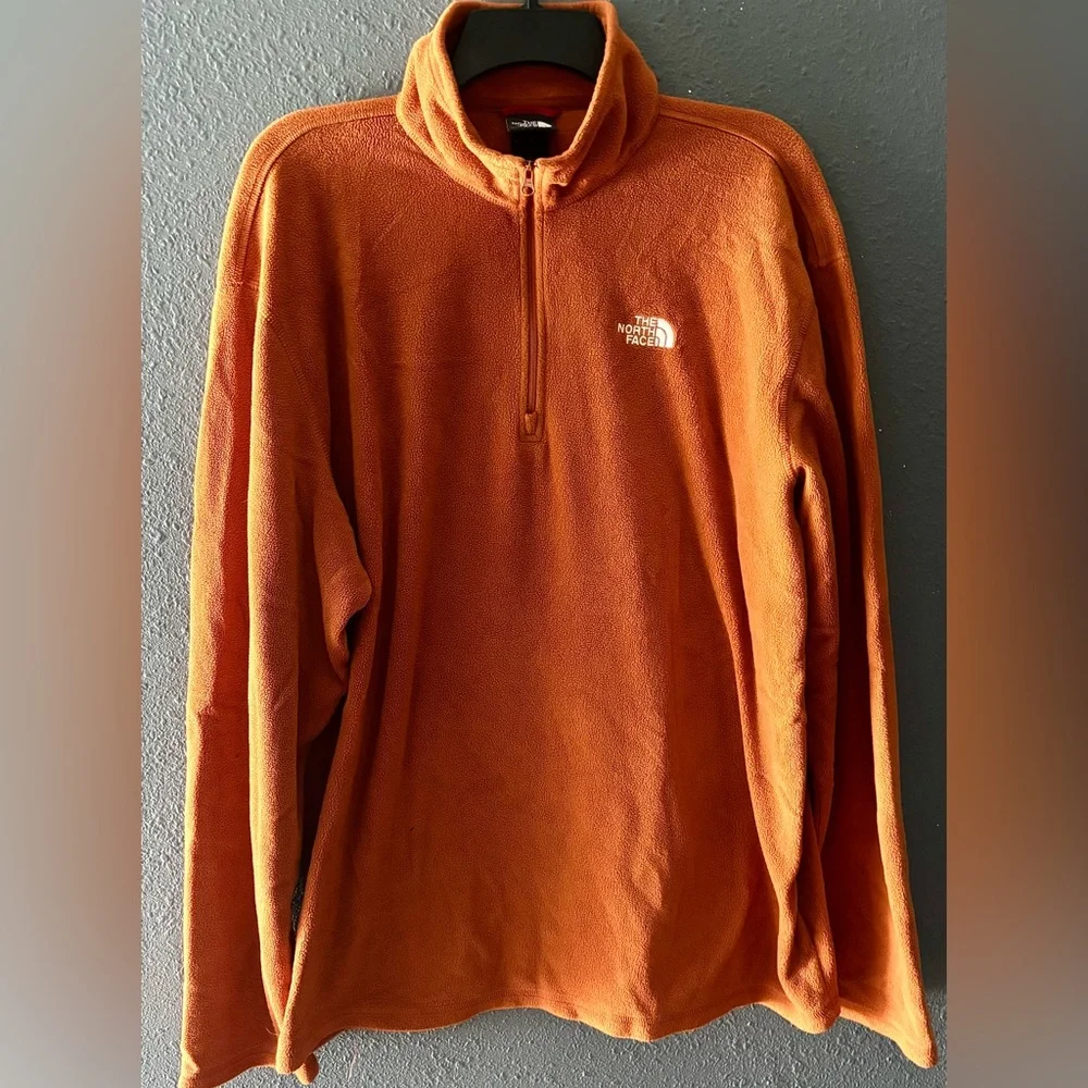 The North Face Rust Fleece Quarter Zip Pullover